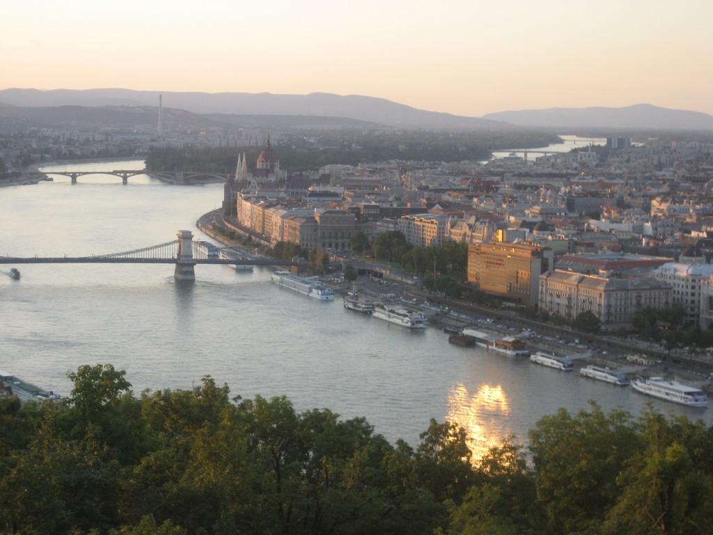 A view of Pest from the Buda side at sunset