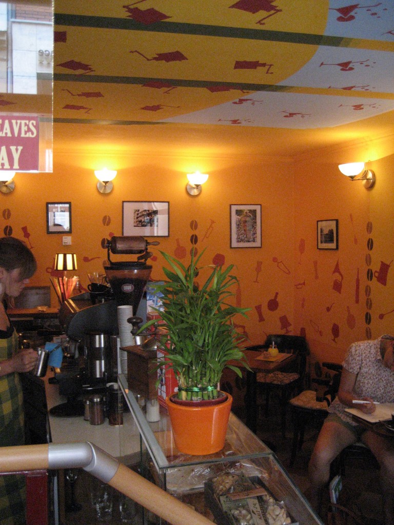 the inside of the cafe